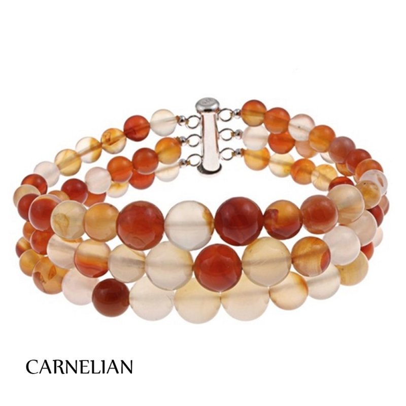 Pearlz Gallery Women’s Gemstone Jewellery Gift Set – Amethyst Ring, Larimar Chips Necklace & Carnelian Bracelet in 925 Sterling Silver