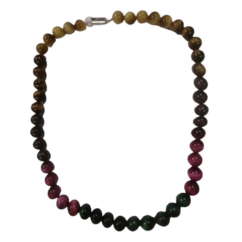 Pearlz Gallery Gemstone Jewellery Gift Set – Smoky Quartz & Topaz Ring, Multi Tiger Eye Necklace & Rose Quartz Stretch Bracelet in Sterling Silver