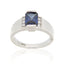 Pearlz Gallery Ladies’ Sterling Silver Cocktail Ring Duo – Tanzanite CZ & Black Spinel with White CZ & Topaz Halo – Rhodium Plated Statement Jewellery Gift Set