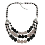 Pearlz Gallery Gemstone Jewellery Gift Set – Pearl & Topaz Ring, Onyx & Rose Quartz Necklace & Multi-Beryl Bracelet in Sterling Silver