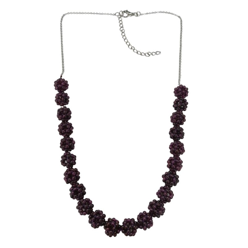 Pearlz Gallery Women’s Gemstone Jewellery Gift Set – Black Spinel Cocktail Ring, Rhodolite Garnet Necklace & Kunzite Bracelet in Sterling Silver