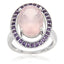 Pearlz Gallery Women’s Gemstone Jewellery Gift Set – Rose Quartz & Amethyst Ring, Blue Apatite Necklace & Abalone Earring - Pendant Set - Jewellery - British D'sire