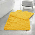 Pebbles Memory Foam Bath Mat Set 2 Piece Non Slip Pedestal & Bath Toilet Rug - Bathroom Accessories - British D'sire