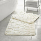 Pebbles Memory Foam Bath Mat Set 2 Piece Non Slip Pedestal & Bath Toilet Rug - Bathroom Accessories - British D'sire