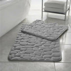 Pebbles Memory Foam Bath Mat Set 2 Piece Non Slip Pedestal & Bath Toilet Rug - Bathroom Accessories - British D'sire