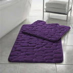Pebbles Memory Foam Bath Mat Set 2 Piece Non Slip Pedestal & Bath Toilet Rug - Bathroom Accessories - British D'sire