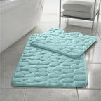 Pebbles Memory Foam Bath Mat Set 2 Piece Non Slip Pedestal & Bath Toilet Rug - Bathroom Accessories - British D'sire