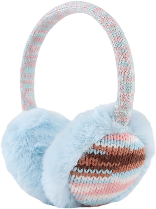 Pesaat Winter EarMuffs for Kids Outdoor Girls Knitted Ear Cover Plush Toddler Boys Ear Warmer 3 - 8 Years - Earmuff - British D'sire
