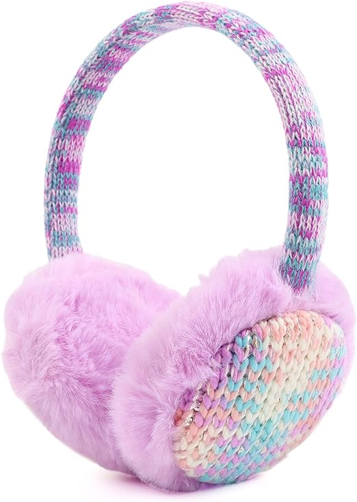Pesaat Winter EarMuffs for Kids Outdoor Girls Knitted Ear Cover Plush Toddler Boys Ear Warmer 3 - 8 Years - Earmuff - British D'sire