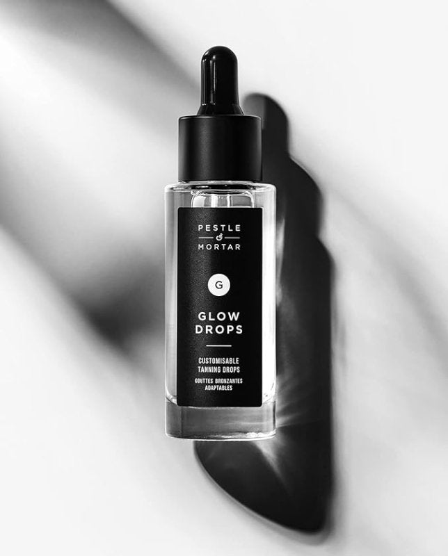Pestle & Mortar Glow Drops Fake Tan- Self Tan Drops with Hyaluronic Acid, Customisable Face Tan, Non Comedogenic, Cruelty Free & Vegan 30ml - British D'sire Main image