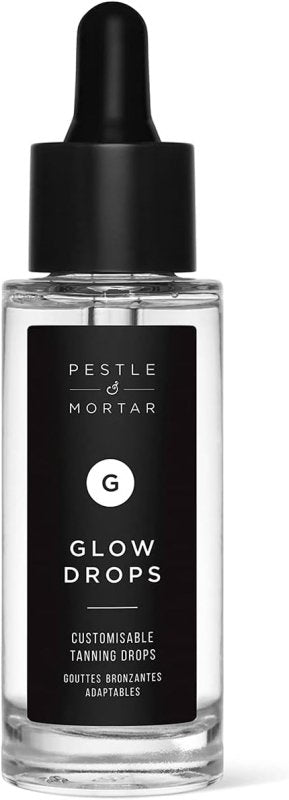 Pestle & Mortar Glow Drops Fake Tan- Self Tan Drops with Hyaluronic Acid, Customisable Face Tan, Non Comedogenic, Cruelty Free & Vegan 30ml - British D'sire