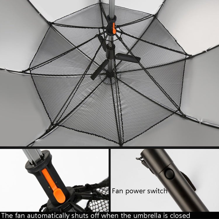 PGM YS005 Golf Umbrella Self - Contained Electric Fan Sunscreen Umbrella(Lake Blue) - British D'sire