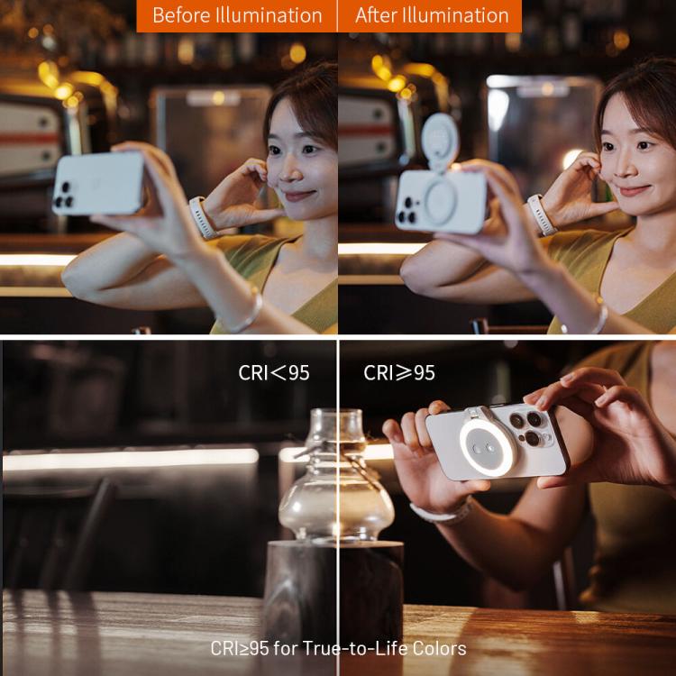 PGYTECH P - PG - 012 Cell Phone Magnetic Fill Light MagSafe Live Photo Shooting Photography Lights(Gray) - British D'sire