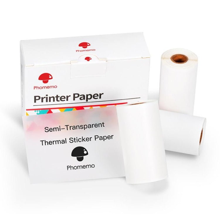 Phomemo 3rolls /Pack 50mm Translucent Bottom Black Words Self - Adhesive Printer Sensitive Label Printing Paper For M02 / M02S / M02Pro / M03 - British D'sire Main image