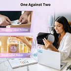 Phomemo D520 - BT Bluetooth Thermal Shipping Label Printer Wireless Desktop Printer For Barcode Address Labels, Size: EU(Purple White) - British D'sire