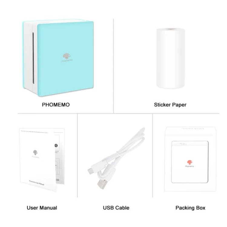 Phomemo M02 - WH Pocket Small Bluetooth Portable Photo Thermal Label Wrong Question Printer - British D'sire