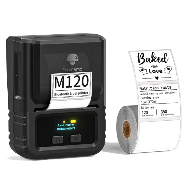 Phomemo M120 Label Maker Barcode Printer Bluetooth Thermal Label Machine(Black) - British D'sire Main image