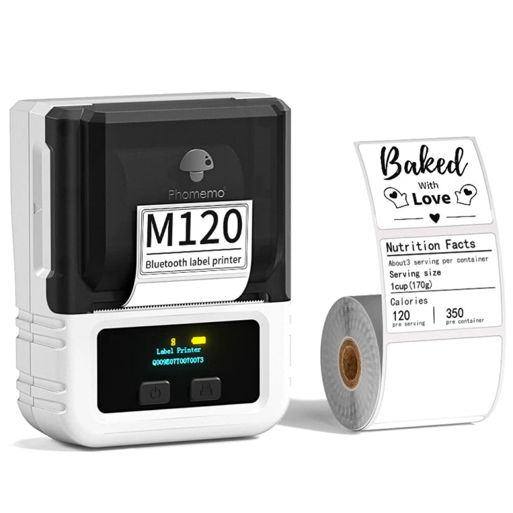 Phomemo M120 Label Maker Barcode Printer Bluetooth Thermal Label Machine(White) - British D'sire Main image