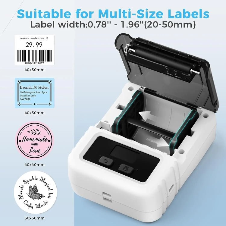 Phomemo M120 Label Maker Barcode Printer Bluetooth Thermal Label Machine(White) - British D'sire