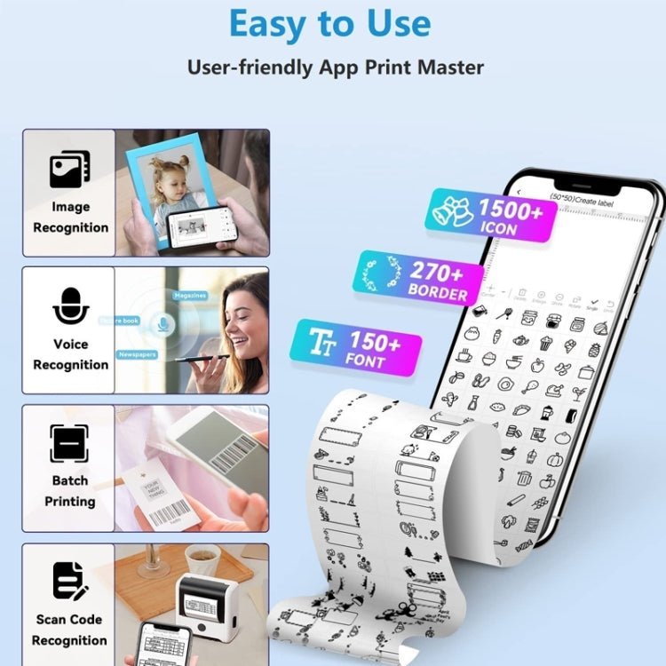 Phomemo M200 QR Code Tag Handheld Portable Bluetooth Thermal Label Printer(White) - British D'sire