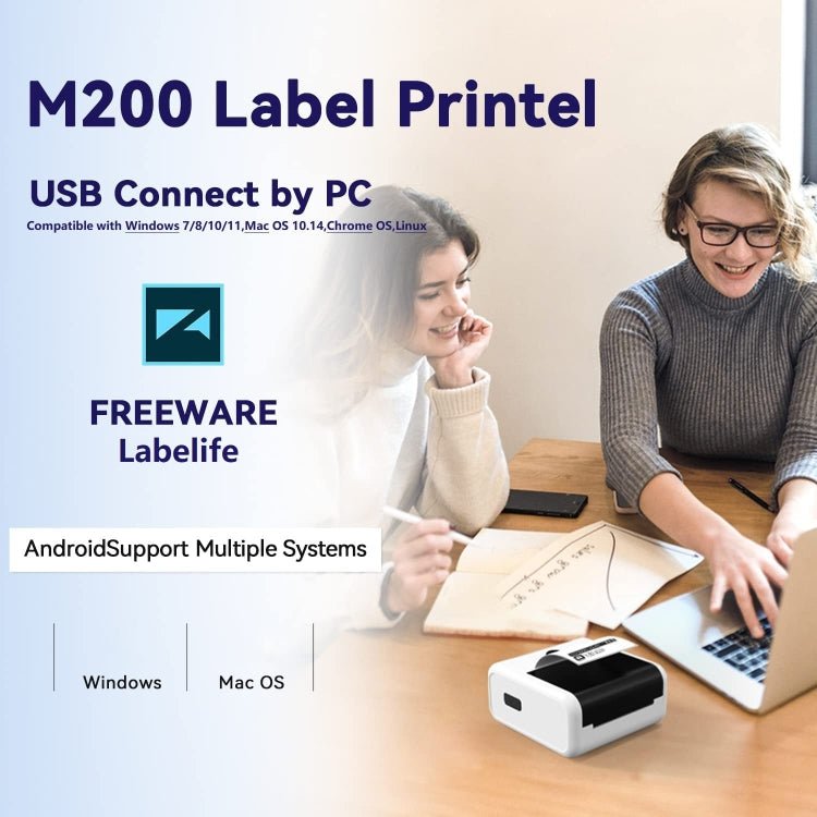Phomemo M200 QR Code Tag Handheld Portable Bluetooth Thermal Label Printer(White) - British D'sire