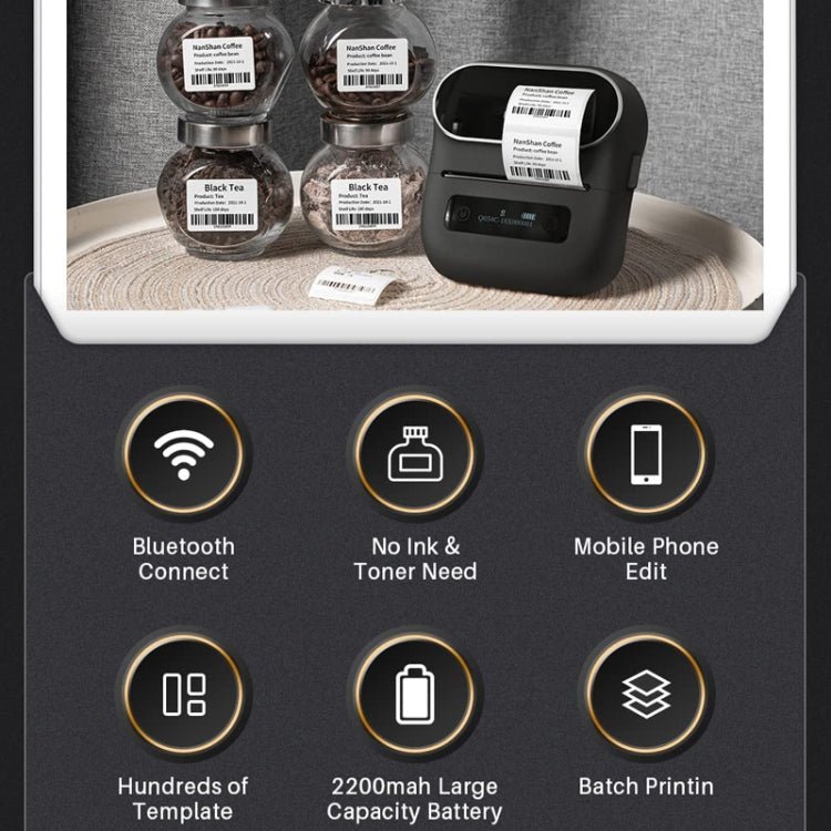 Phomemo M220 Jewelry Clothing Tags Bluetooth Thermist Strip Tag Printer(White) - British D'sire
