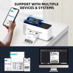 Phomemo PM241 - BT Bluetooth Address Label Printer Thermal Shipping Package Label Maker, Size: EU(Black White) - British D'sire