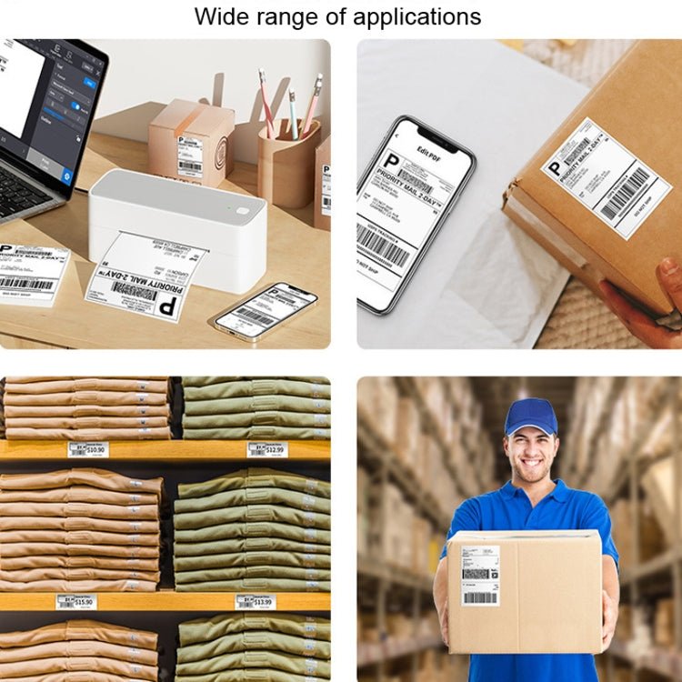 Phomemo PM241 - BT Bluetooth Address Label Printer Thermal Shipping Package Label Maker, Size: EU(Black White) - British D'sire