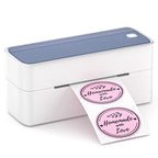 Phomemo PM241 - BT Bluetooth Address Label Printer Thermal Shipping Package Label Maker, Size: EU(White Purple) - British D'sire