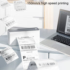 Phomemo PM241 - BT Bluetooth Address Label Printer Thermal Shipping Package Label Maker, Size: US(White Purple) - British D'sire