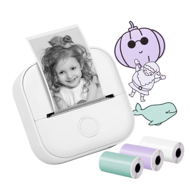 Phomemo T02 Gift Box Phone Bluetooth Mini Printer Photo Thermal Printer Family Student Wrong Question Printer(White) - British D'sire