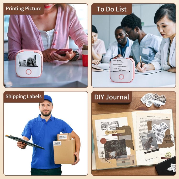 Phomemo T02 Standard Error Mini Pocket Small Portable Bluetooth Phone Photo Label Thermal Printer(White) - British D'sire