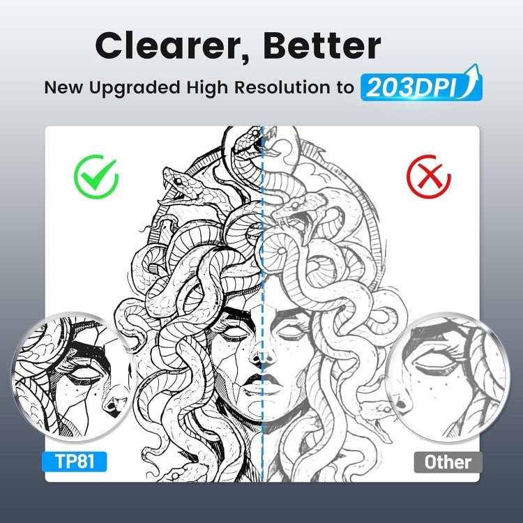 Phomemo TP81 A4 Wireless Thermal Printer Tattoo Template Printer(Black) - British D'sire