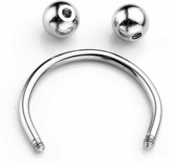 PiercingJ 10pcs 16G Stainless Steel Horseshoe Hoop Circular Barbells Earrings Cartilage Helix Septum Nose Lip Rings 6mm - 14mm - Women's Earrings - British D'sire