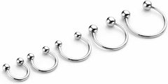 PiercingJ 10pcs 16G Stainless Steel Horseshoe Hoop Circular Barbells Earrings Cartilage Helix Septum Nose Lip Rings 6mm - 14mm - Women's Earrings - British D'sire