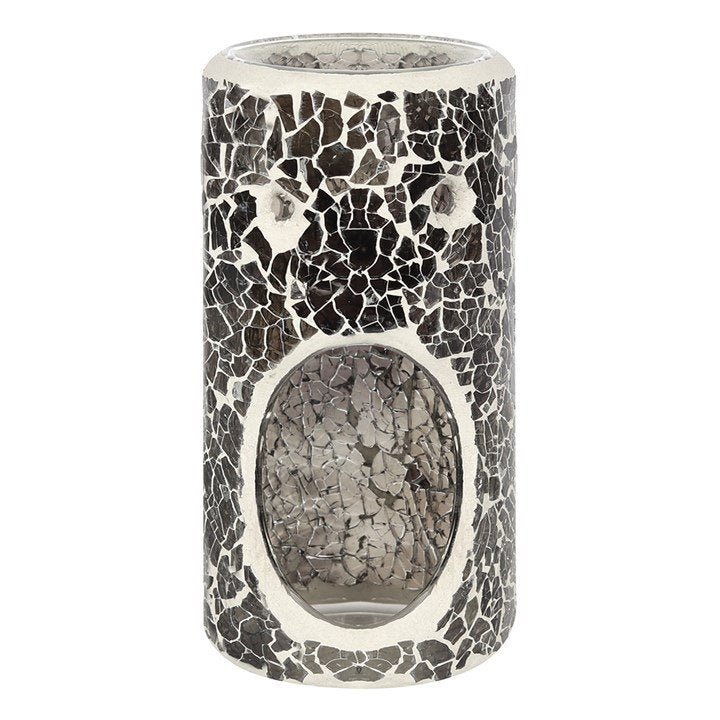 Pillar Gunmetal Grey Crackle Oil Burner and Wax Warmer - British D'sire