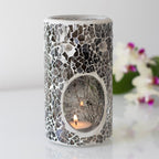 Pillar Gunmetal Grey Crackle Oil Burner and Wax Warmer - British D'sire