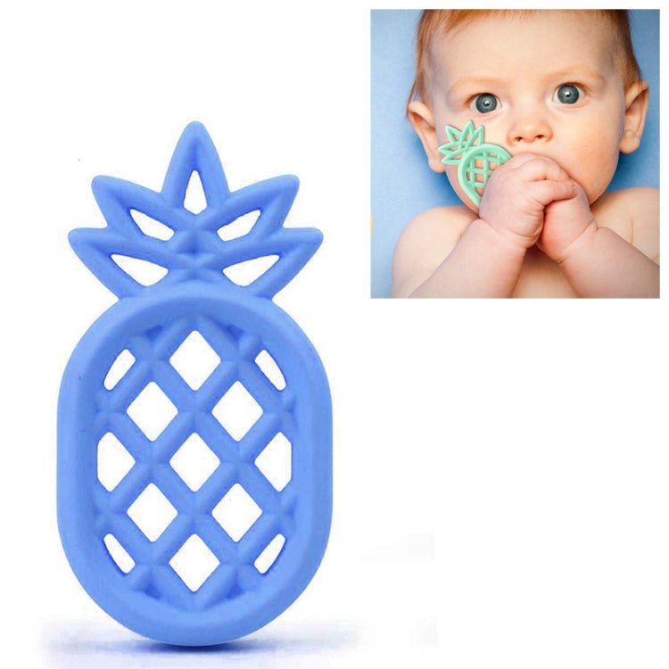Pineapple Silicone Teether Babies Teething Pendant Nursing Soft Silicone Safe Toys for Soothe Teething Baby(Blue) - British D'sire Main image