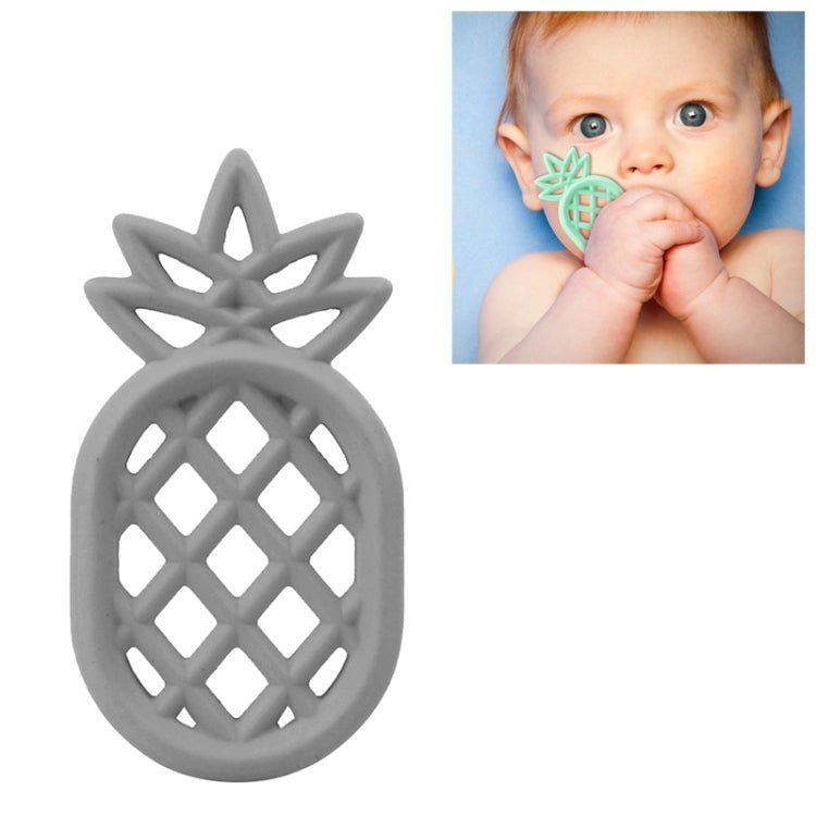 Pineapple Silicone Teether Babies Teething Pendant Nursing Soft Silicone Safe Toys for Soothe Teething Baby(Grey) - British D'sire Main image