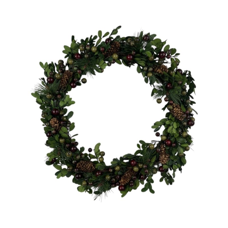 Pinecone and Berry Wreath 39cm - Garland - British D'sire Main image