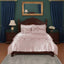 Duvet Cover Embroidery Set Luxury Bedding with Matching Pillowcases - King - Pink