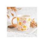 Pink and Orange Pumpkin Print Mug - Coffe Mug - British D'sire