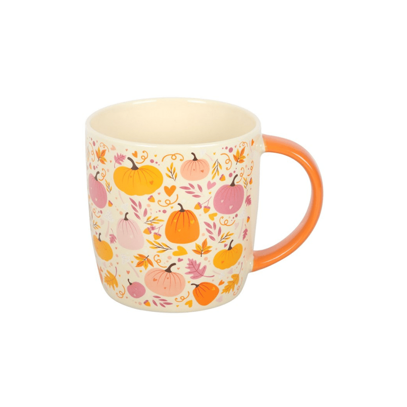 Pink and Orange Pumpkin Print Mug - Coffe Mug - British D'sire