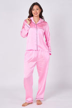Pink Satin Pj Set - Loungewear - British D'sire