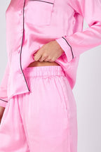 Pink Satin Pj Set - Loungewear - British D'sire