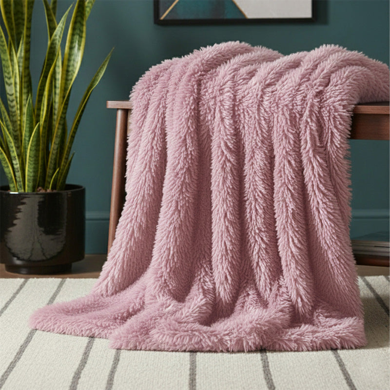 Cuddly Extra Fluffy Throw Ultra Soft Plush Blanket for Sofa Bed Home Decor - Teal