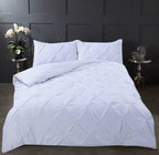 PINTUCK DUVET SET POLY COTTON QUILT COVER SINGLE DOUBLE SUPER KING SIZE BEDDING - Home, Furniture & DIY:Bedding:Bedding Sets & Duvet Covers - British D'sire