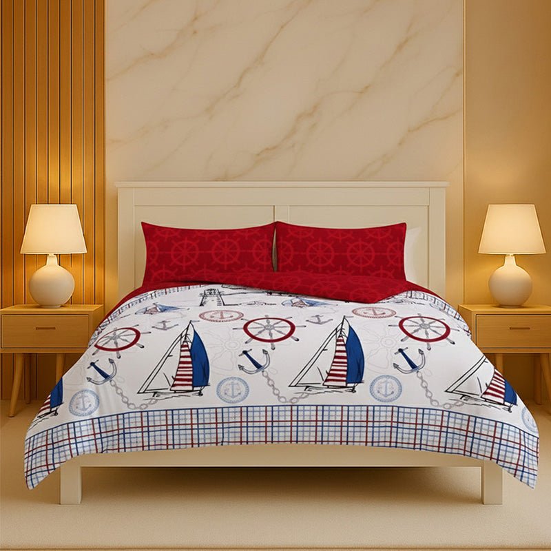 Pirate Duvet Cover Set Adventure Themed Bedding with Pillowcases - Double - Black - British D'sire