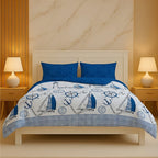 Pirate Duvet Cover Set Adventure Themed Bedding with Pillowcases - King - Blue - British D'sire