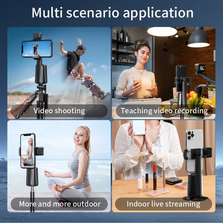Pixel A200 Auto Tracking Gimbal Stabilizer 360 Degree Rotation Selfie Stick With Fill Light Set 2 - British D'sire
